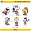 Patriotic Peanuts characters bundle PNG for 4th of July crafts