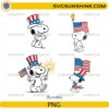 Patriotic Snoopy 4th Of July Bundle PNG with American flag designs