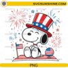 Patriotic Snoopy fireworks PNG for 4th of July sublimation design
