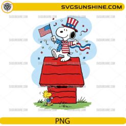 Patriotic Snoopy House PNG &ndash; 4th of July Peanuts Digital Download
