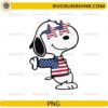 Patriotic Snoopy USA PNG with American flag glasses and scarf