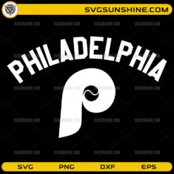 Philadelphia P Phillies SVG baseball logo style design for Cricut