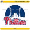 Philadelphia Phillies baseball PNG with city skyline design
