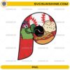 Philadelphia Phillies PNG with funny baseball mascot and food graphics