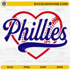 Philadelphia Phillies heart baseball SVG design for Cricut and Silhouette