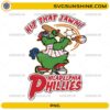 Philadelphia Phillies Mascot PNG with funny Hit That Jawn baseball design