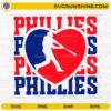 Phillies Baseball SVG heart baseball player design for Cricut