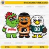 Cute Philly baseball football hockey mascots SVG bundle for Cricut crafting