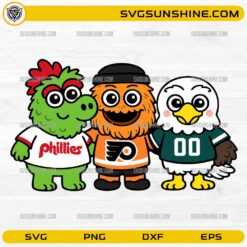 Cute Philly baseball football hockey mascots SVG bundle for Cricut crafting