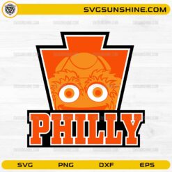 Philly mascot SVG with orange hockey character and bold design