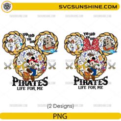 Pirates Life For Me Disney Cruise PNG bundle with Mickey pirate designs
