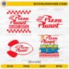 Pizza Planet SVG Bundle featuring pizza aliens, delivery shuttle logo, and space-themed pizza graphics for Cricut and Silhouette
