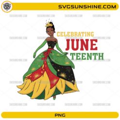 Princess Tiana Juneteenth PNG celebrating Juneteenth Black heritage digital design