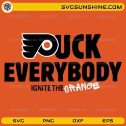 Puck Every Body SVG funny hockey fan design with orange background