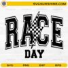 Race Day Checkered Racing SVG with lightning bolt racing design