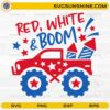 Red White And Boom SVG patriotic monster truck design for 4th of July crafts