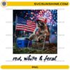 Funny patriotic raccoon holding drink with American flag PNG design