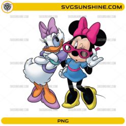 Retro Minnie Daisy Mickey PNG vintage Disney friends digital design
