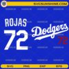 Rojas 72 Dodgers SVG baseball jersey design for Cricut and Silhouette