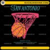San Antonio basketball PNG with retro pink hoop design