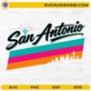 San Antonio Retro Skyline SVG vintage city pride design with colorful retro stripes and skyline silhouette
