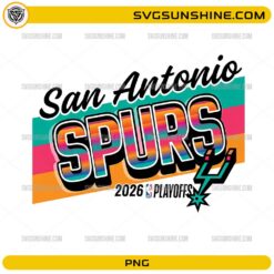 San Antonio Spurs 2026 Playoffs PNG retro basketball design