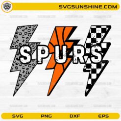 San Antonio Spurs basketball SVG with lightning bolt and sporty graphic design