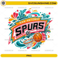 San Antonio Spurs floral basketball PNG colorful fiesta style design