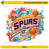 San Antonio Spurs Floral Fiesta Basketball PNG colorful sports design