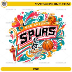 San Antonio Spurs Floral Fiesta Basketball PNG colorful sports design