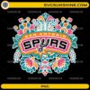 San Antonio Spurs floral PNG design with colorful flowers and basketball team style