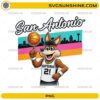 San Antonio Spurs mascot PNG with retro basketball design