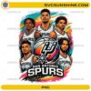 San Antonio Spurs team players colorful basketball PNG design