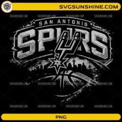 San Antonio Spurs PNG vintage grunge basketball skyline design