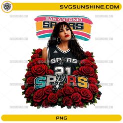 San Antonio Spurs PNG girl with roses vintage basketball design