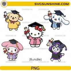 Sanrio Graduation Bundle PNG | Hello Kitty & Friends Graduation Clipart Download
