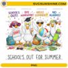 School’s Out Goose PNG design with cute geese celebrating summer vacation