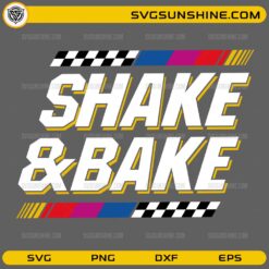 Shake And Bake Racing SVG design with checkered racing style typography