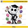 Cute skeleton graduation PNG with diploma balloons and graduation cap