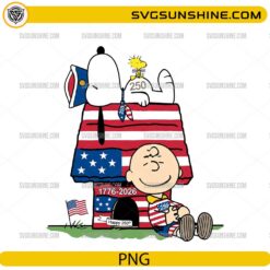 Snoopy 1776-2026 PNG with patriotic USA 250 American flag design