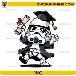 Cute space trooper graduation PNG with diploma and graduation cap
