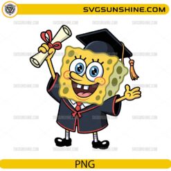 SpongeBob graduation PNG cartoon graduate holding diploma