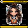 Cute Spurs Girl SVG design featuring a cartoon basketball fan girl holding a basketball