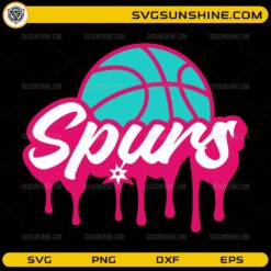 Spurs SVG dripping basketball design for Cricut Silhouette and sports fan crafts