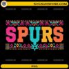 Spurs SVG PNG colorful Aztec pattern basketball design