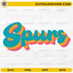 Retro style Spurs SVG design with colorful layered typography