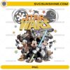 Star Wars Disney characters PNG Mickey and friends with lightsabers galaxy design