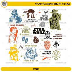 Star Wars quotes PNG with iconic sayings and character inspired design