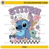 Cute Stitch floral PNG with flowers and cartoon style