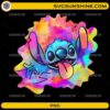 Stitch tie dye PNG cute cartoon alien colorful splash design